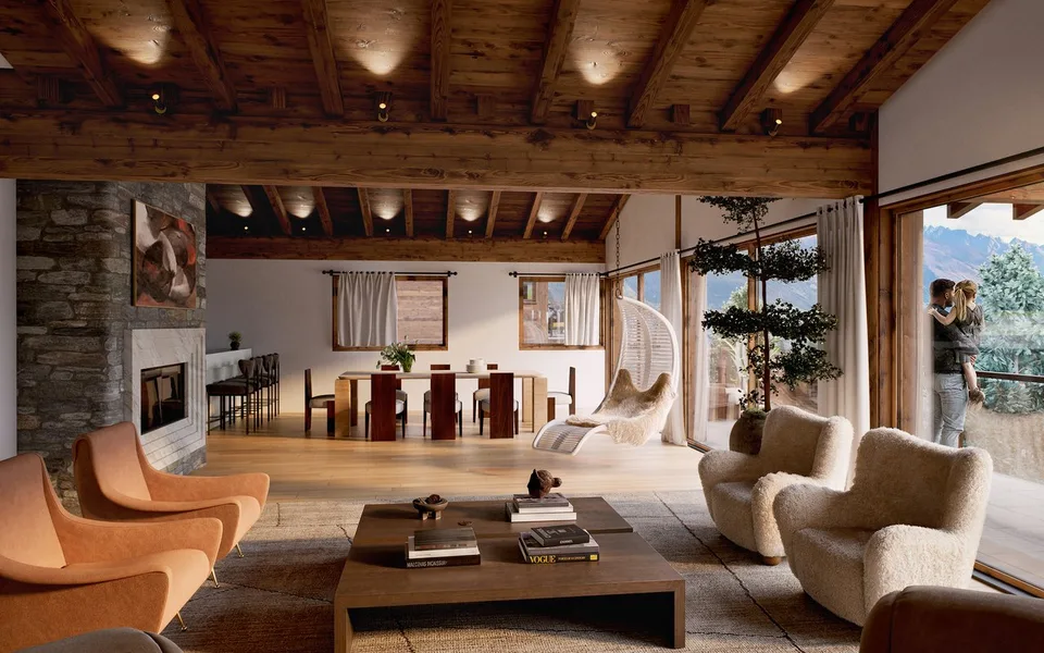 Charmanter 4,5-Zimmer-Chalet mit atemberaubendem Bergpanorama in Crans-Montana