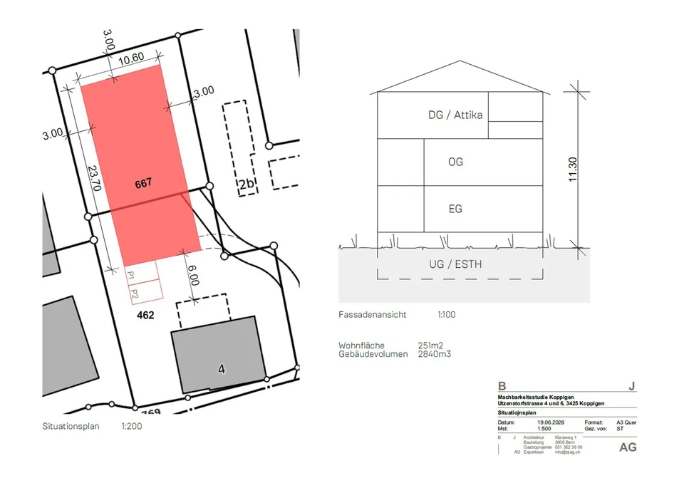 Attraktives Bauland ink. Wohnstock, mitten in Koppigen – Utzenstorfstrasse 4a und 6