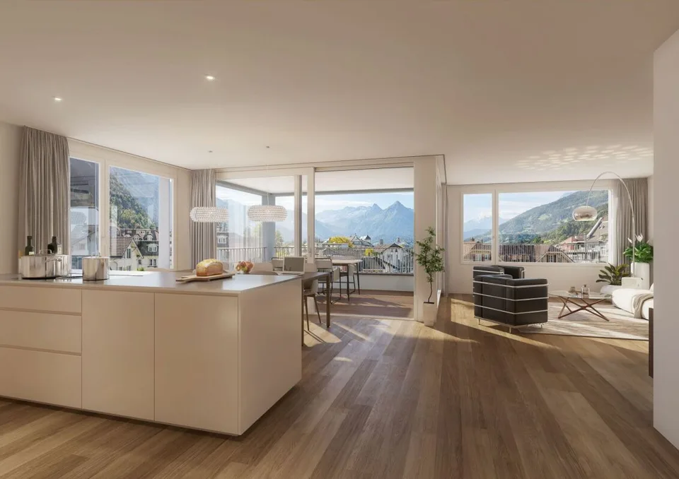 Appartement exclusif de 3,5 pièces au centre d'Interlaken, nouvelle construction Guisan Park