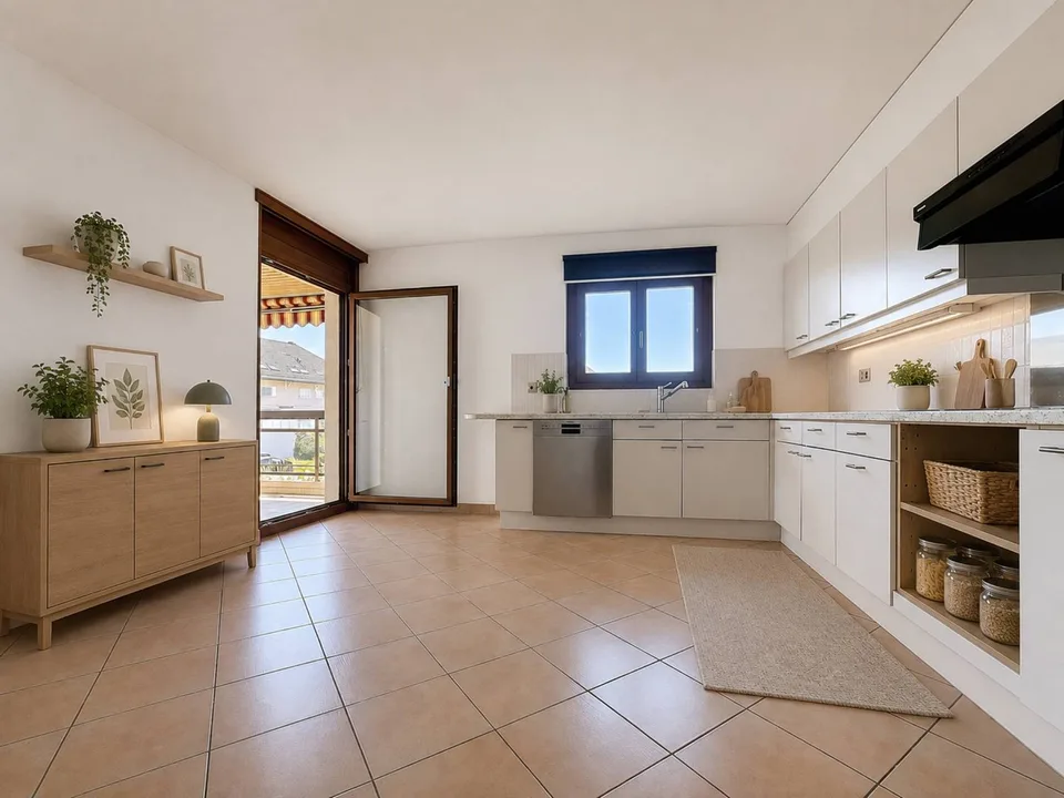 Élégant 4.5 pièces lumineux avec balcon d'angle