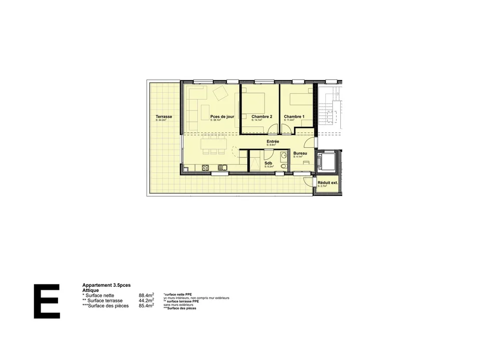 Prächtiges 3,5-Zimmer-Attikapartment in einer neuen Baukonstruktion in Saint-Imier