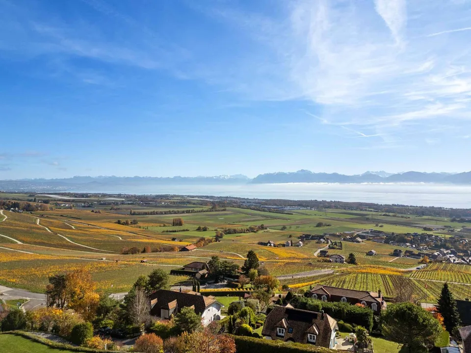 Villa elegante con panorama sul Lago di Ginevra e le Alpi
