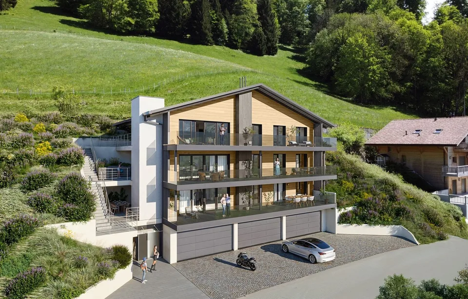 Charmey – Magnifique appartement neuf de 4,5 pièces avec vue et grande terrasse