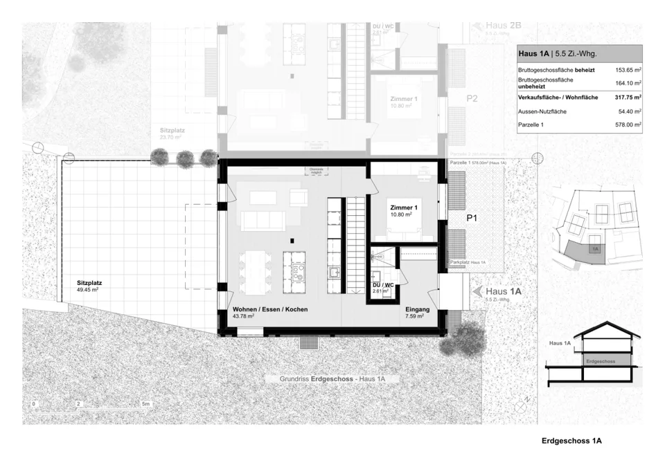5.5-Zimmer-Doppeleinfamilienhaus als hochwertiger Erstwohnsitz (1A) in Davos Wiesen – Foto 13 von 15