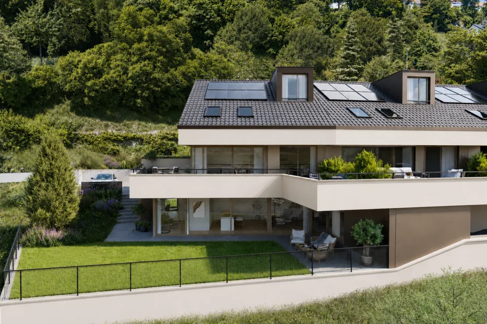 Chardonne - Magnifica villa a schiera nuova di 6,5 locali con vista impareggiabile sul Lago di Ginevra