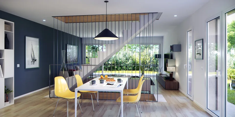Villa contiguë contemporaine dans vaste parc arborisé
