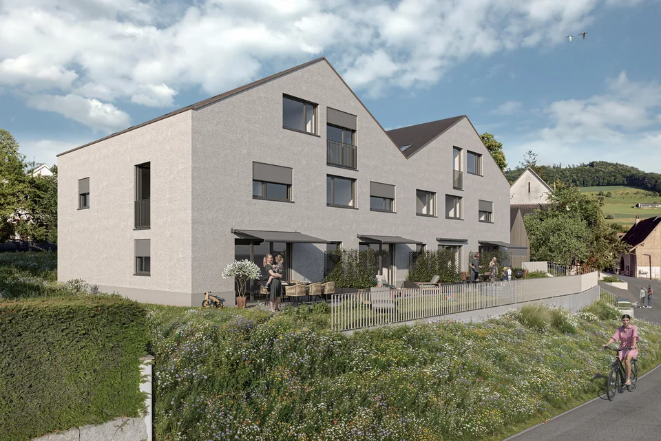 Reiheneckhaus-Neubau mit Garten und Terrasse inkl. Einstellhallenplatz