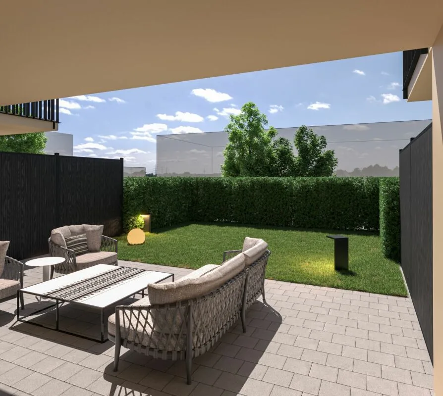 Appartamento giardino di 4,5 locali in stile maisonette con terrazza, balcone e camera principale