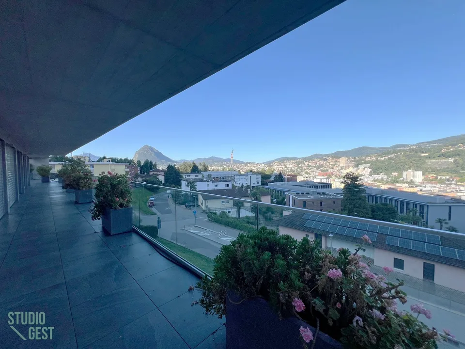 Elegante attico con grandissima terrazza coperta