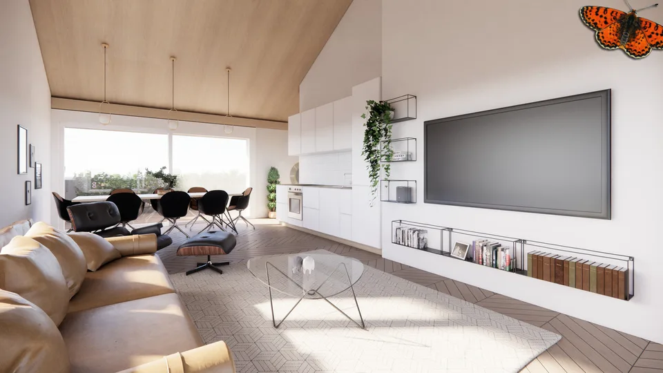 Appartement neuf en attique de 3,5 pièces à St-Aubin (FR)