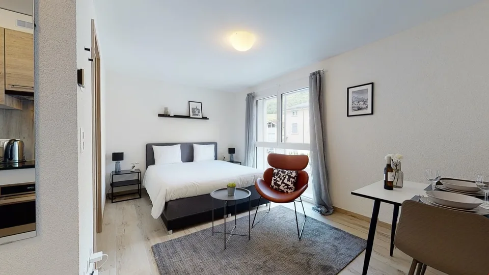 Studio moderne entièrement meublé à Aigle
