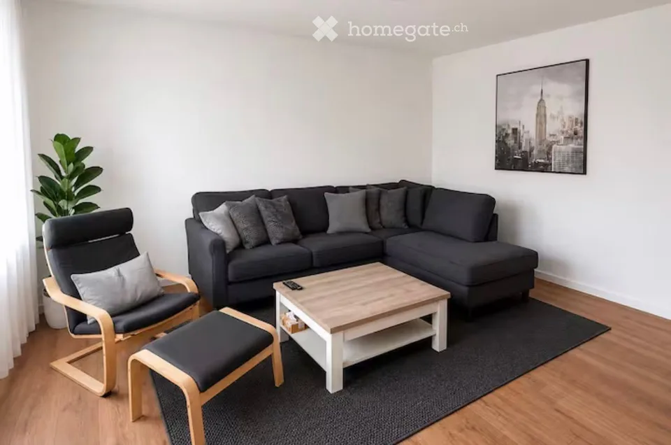 Möblierte 3-Zimmer-Wohnung mit Balkon in Birsfelden – ab sofort verfügbar