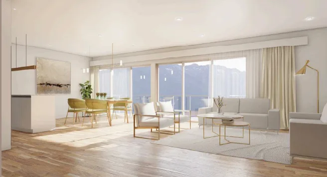 Wohnung mit 3.5 Zimmern auf Plan mit Terrasse - Les Terrasses à Willy