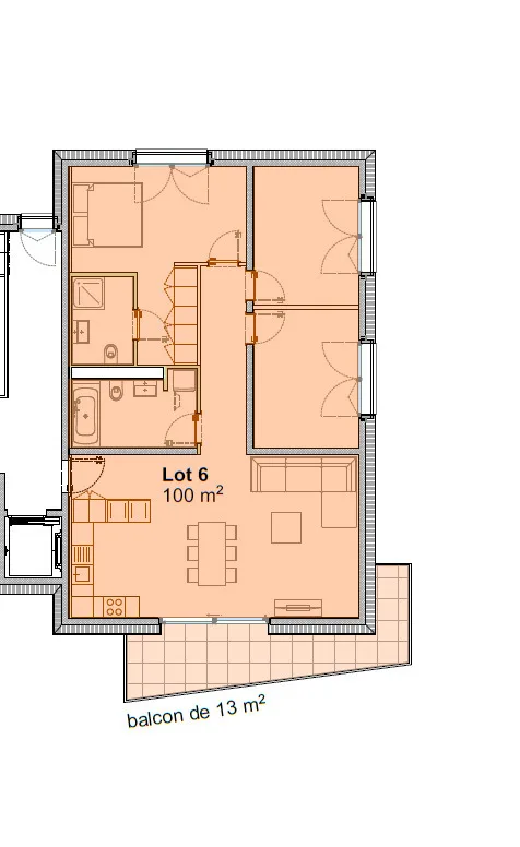 4,5-Zimmer-Wohnung mit Untergrundparkplatz, Parzelle 6 – Foto 10 von 12