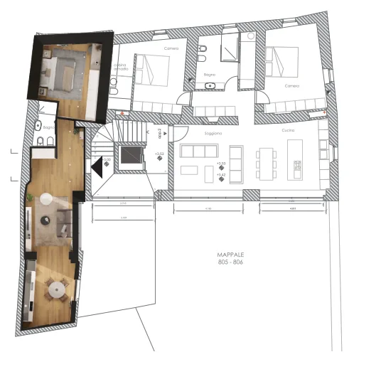 Charakteristische 2.5-Zimmer-Wohnung in Mendrisio – Foto 9 von 10