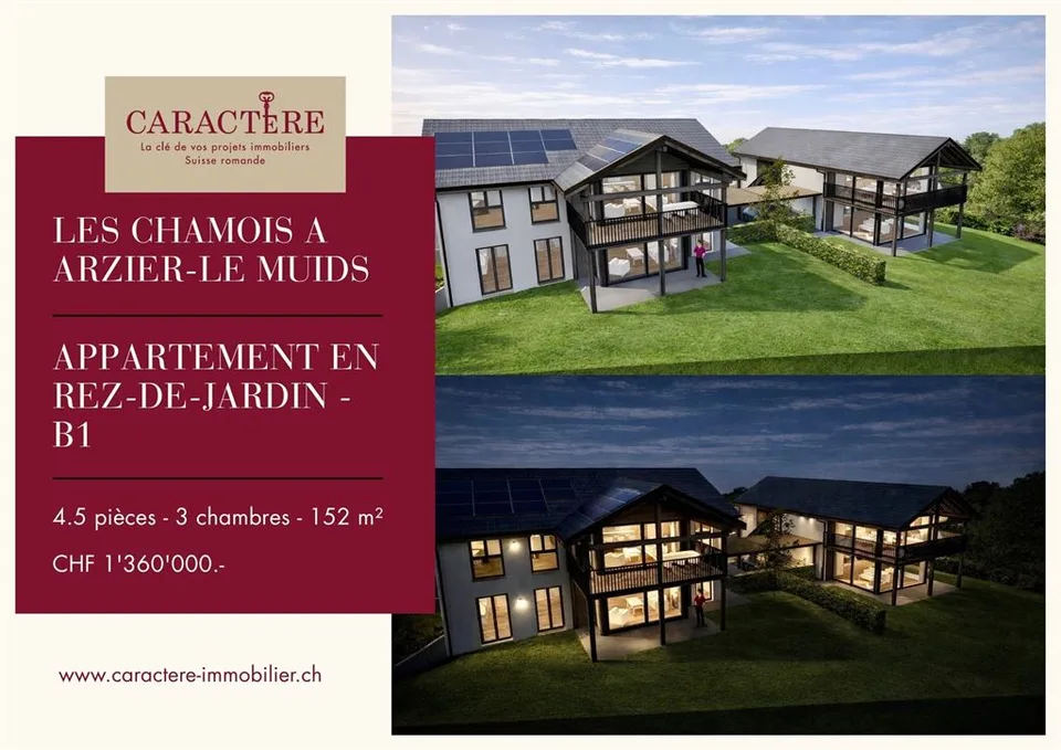 Rez-de-jardin - Nouvelle construction - Arzier - Lot B1