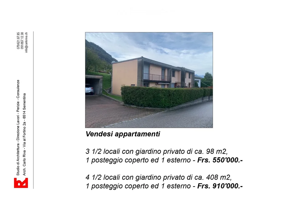 Vendesi appartamento 4 1/2 locali ad Arbedo - 3 1/2 VENDUTO