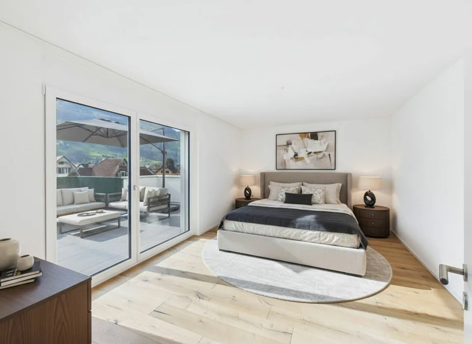 Attika-Wohntraum über den Dächern - 197 m² Terrasse mit Panorama-Bergblick