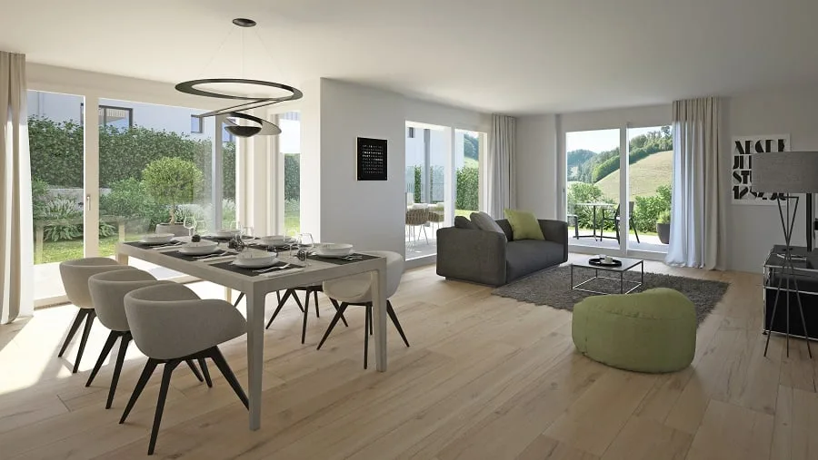 3.5-Zimmerwohnung EG mit sonnigem, gedeckten  Sitzplatz im Rodacher