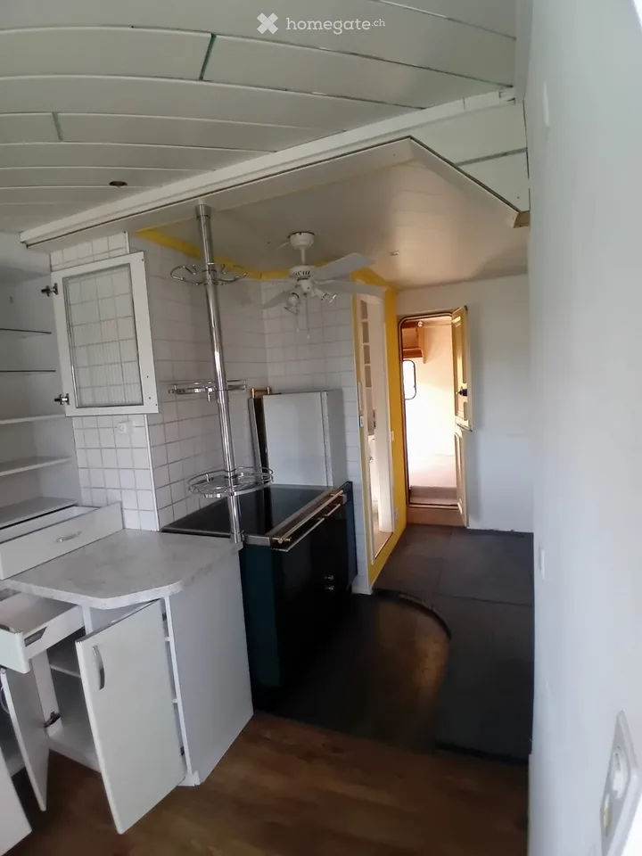 Caravane avec extension et terrasse