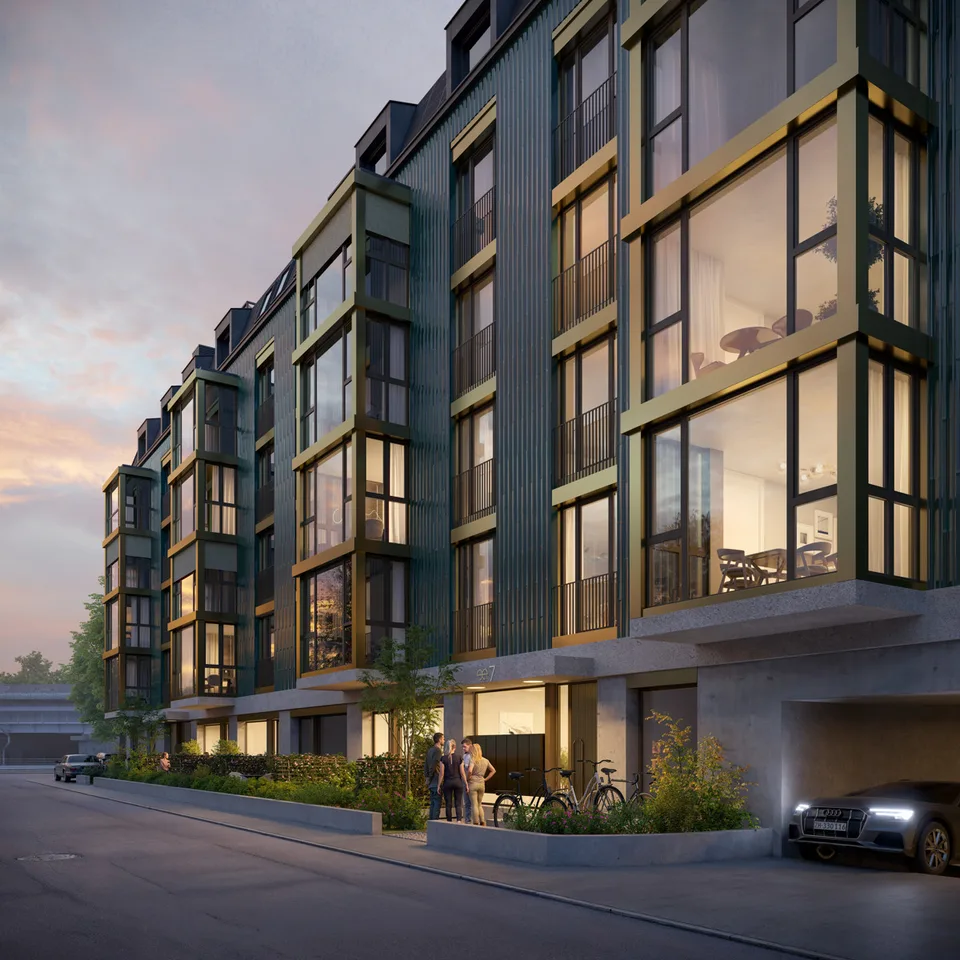 Neubauprojekt Eichstrasse Zürich  Wohnen mit privatem Gartenparadies