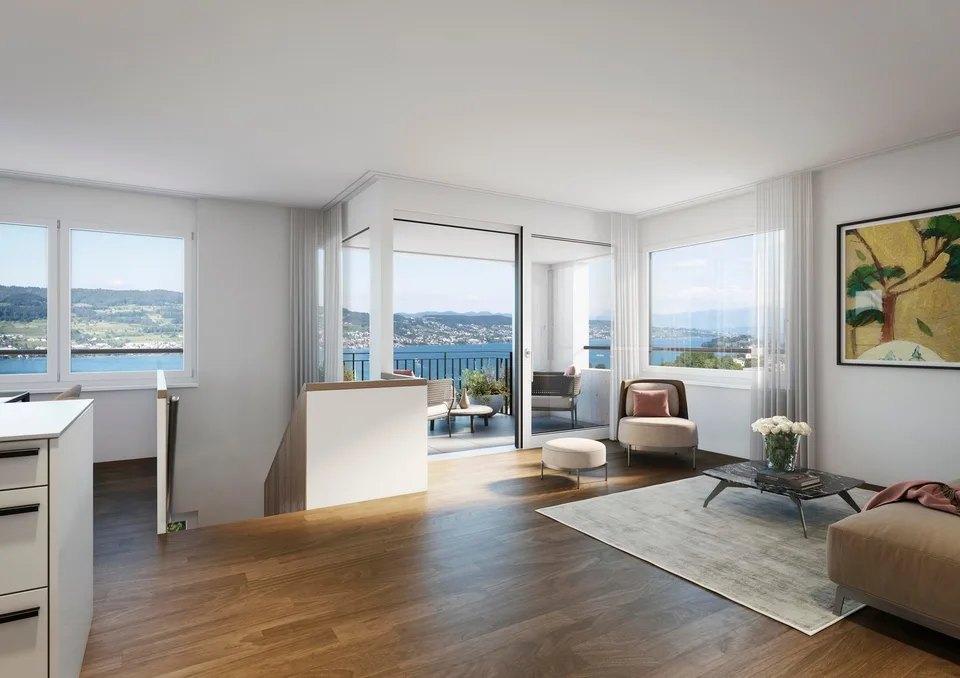 Einmalige Maisonette-Wohnung mit spektakulärem See- und Alpenblick