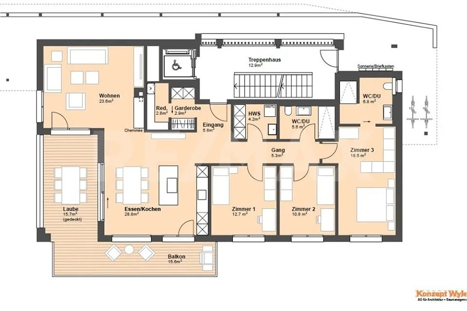 Lichtdurchflutete 4.5-Zimmer-Erdgeschosswohng mit Teilseesicht