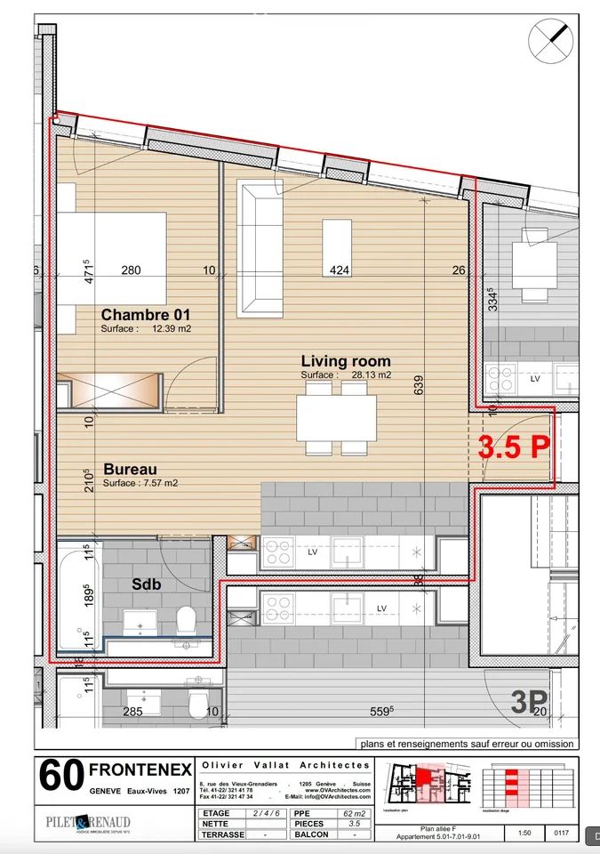 Appartement lumineux Eaux-Vives
