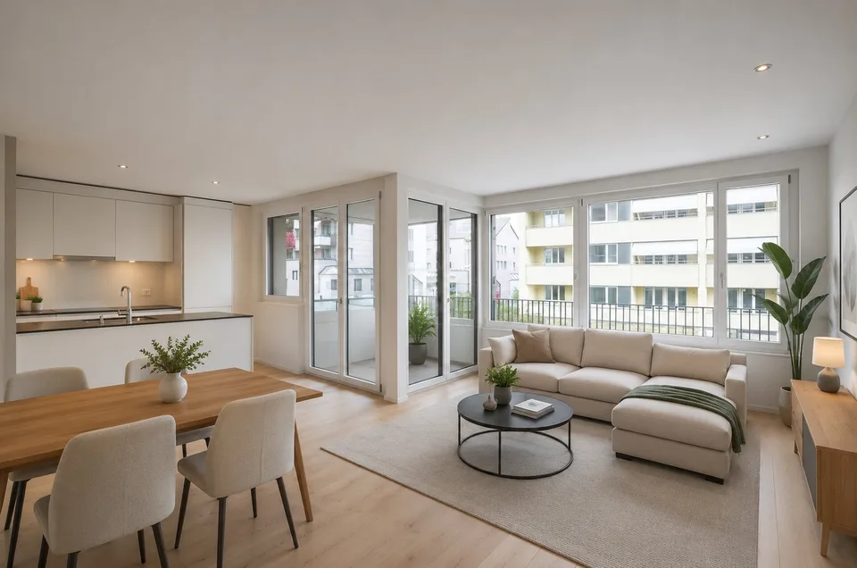 Attraktive 2.5-Zimmerwohnung mit offener Küche, Balkon und Einbauschränken