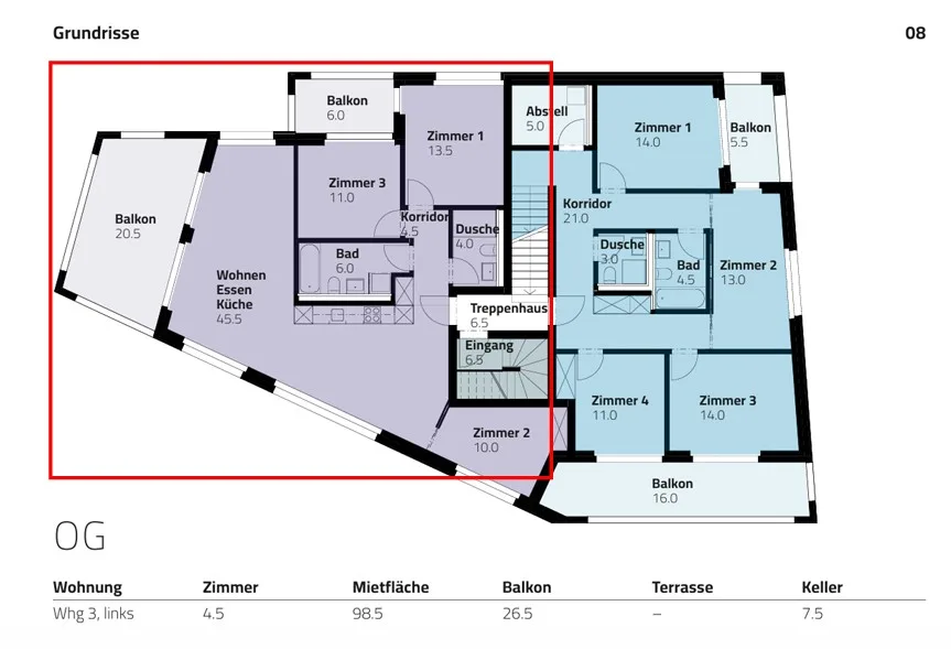 Moderne 4.5-Zimmer-Wohnung mit Seenähe in Wilen bei Wollerau