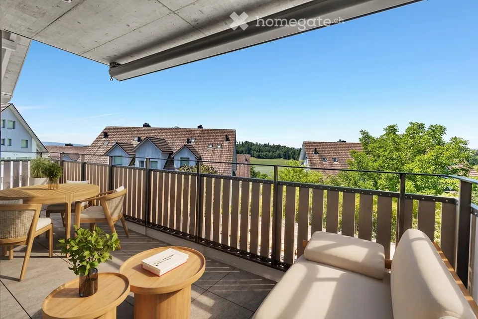 Moderne 3.5 -Zimmer-Neubauwohnungen mit Balkon und schöner Aussicht in Birchwil