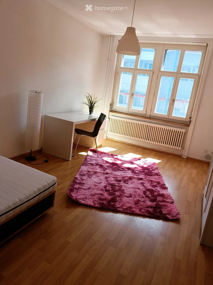 Sehr grosses möbliertes WG-Zimmer mit Doppelbett nähe ÖV