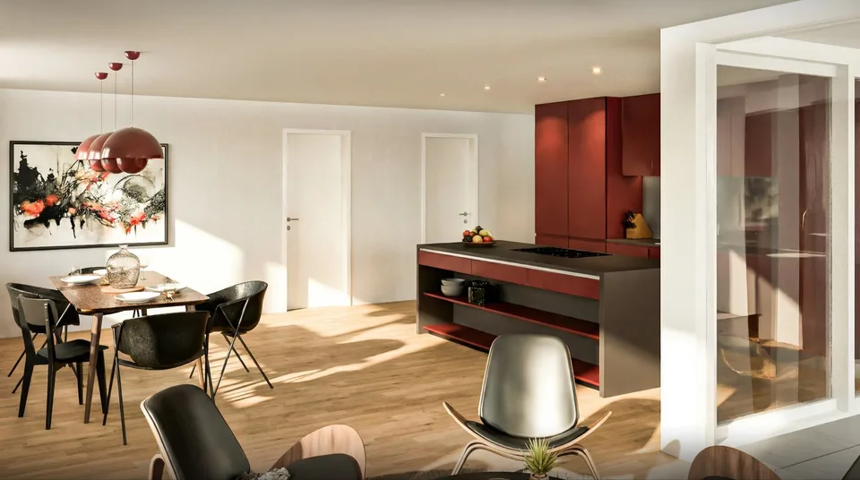 Appartement neuf de 3,5 pièces attrayant avec charme et espace ouvert