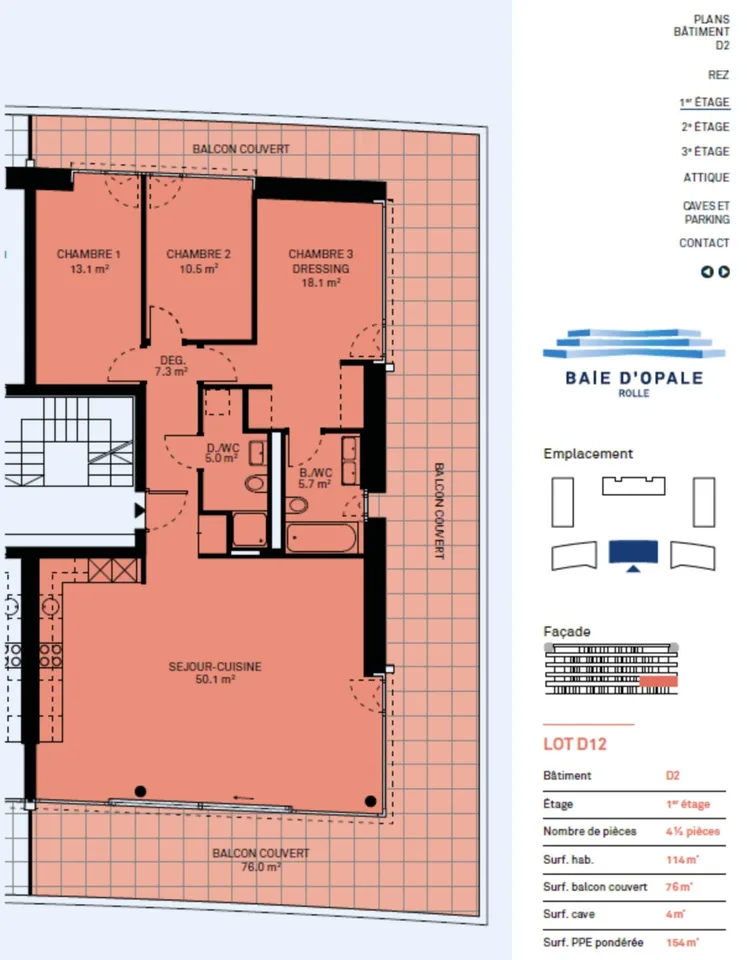Appartamento nuovo di alta qualità - 4,5 locali in posizione angolare con balcone di 76m² - Vista lago