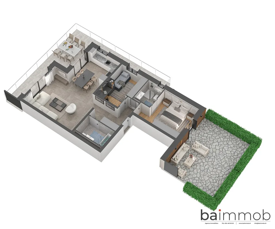 Magnifique appartement de 3,5 pièces avec terrasse et jardin privatif à Crans-Montana !