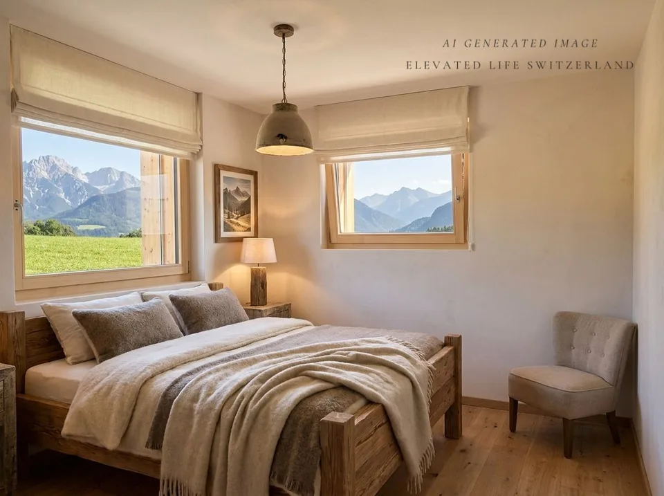 Paix et sérénité, jardin et montagnes