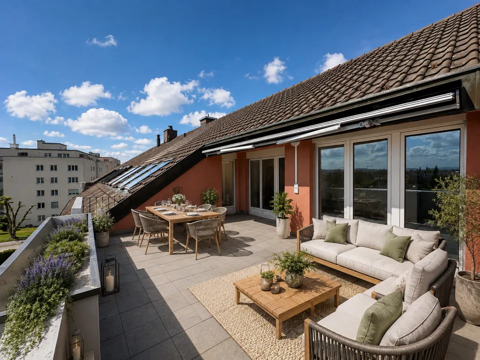 Appartamento attico ristrutturato di 5,5 locali con vista panoramica a Küngoldingen