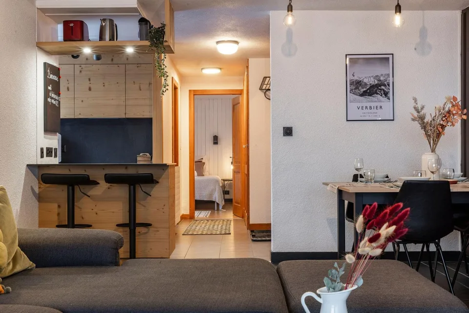 LOCATION D'ÉTÉ disponible jusqu'au 30 novembre 2026 - Charmant appartement 1 chambre avec balcon au coeur de Verbier