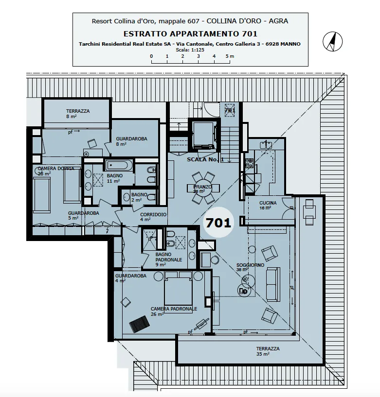 COLLINA D'ORO - ATTICO ARREDATO CON SERVIZI ALBERGHIERI, VISTA PANORAMICA (rif. 701) – Foto 20 von 21