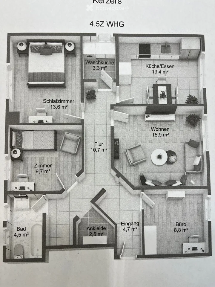À louer appartement 4,5 pièces
