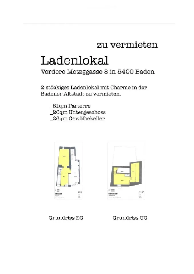 Attraktive 3.5-Zimmer Geschäftsräume in Baden Altstadt