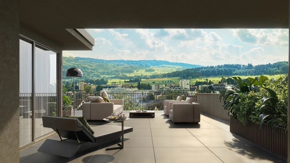 WOHNGENUSS AN ERHÖHTER LAGE  Neues 5 ½ Zi-DEFHs (B) in Wohlen