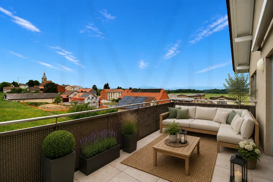 Appartamento in attico di 4.5 locali con vista panoramica sulla campagna senza vis-à-vis!