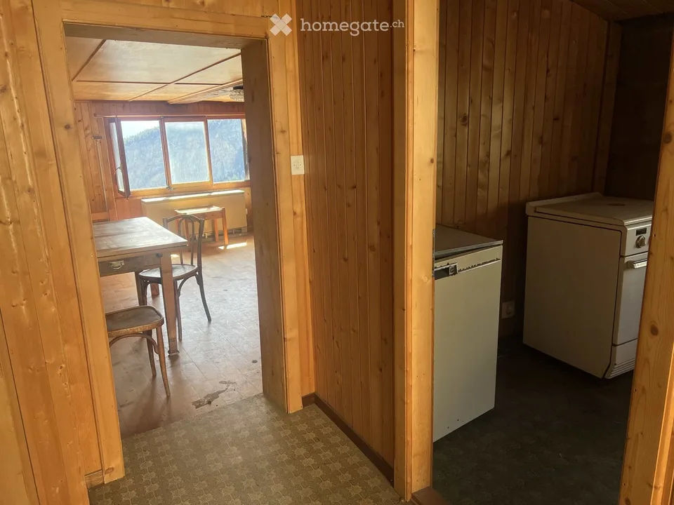 2 pièces avec cuisine, salle de bains + terrasse à Albinen.