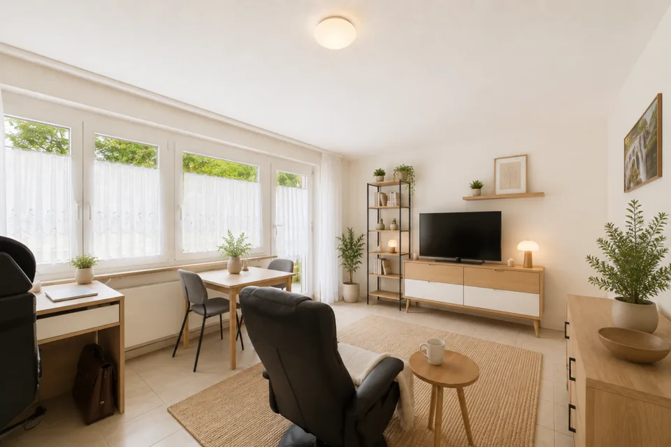 Leukerbad - Appartamento di 2,5 locali con balcone e vista libera sulle Alpi valdesi