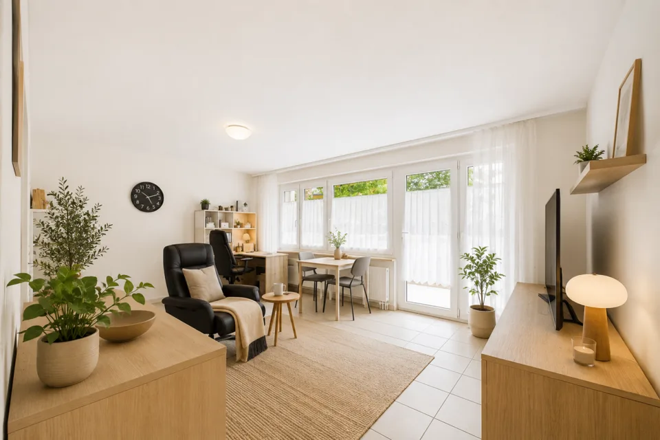 Leukerbad - Appartamento di 2,5 locali con balcone e vista libera sulle Alpi valdesi