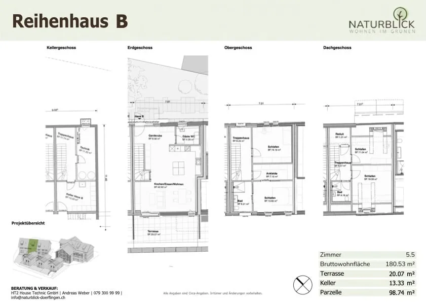 Modernes 5.5-Zimmer-Reihenhaus in ruhiger Dorfmitte von Dörf­lingen