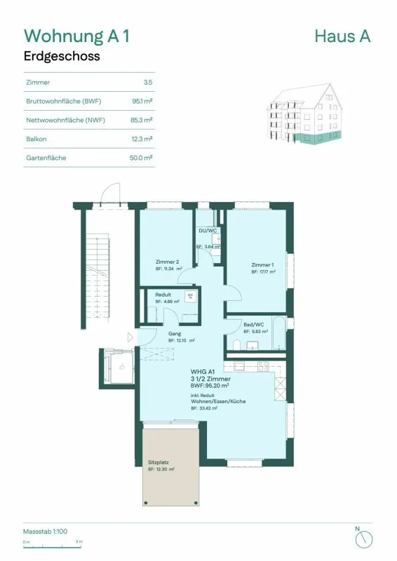 Vivre avec votre propre jardin - appartement 3,5 pièces – photo 6 sur 6