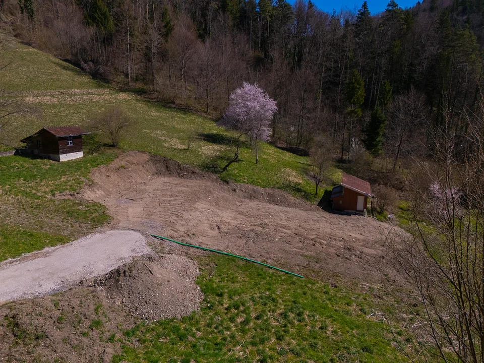 JOYAU DE LA NATURE : 3'903 m² de prairie avec 1 maison approuvée & petit étable pour animaux, 100% autonome, clairière naturelle de bois – photo 22 sur 29
