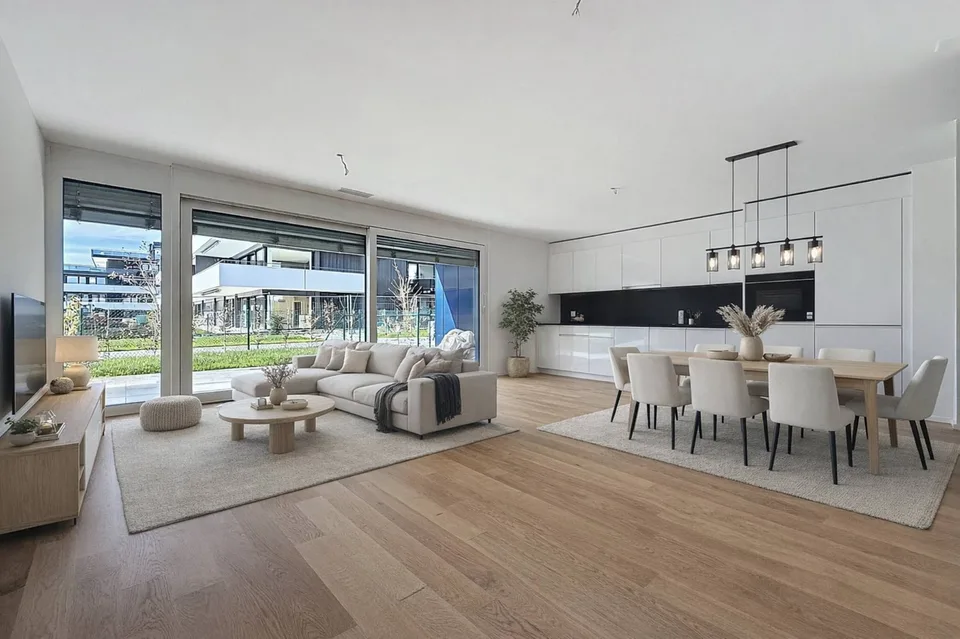 Appartement neuf de 3.5 pièces avec terrasses et jardins